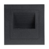 GLOBOSTAR® STEP-MINA 90625 Χωνευτό Αρχιτεκτονικό Φωτιστικό Διαδρόμου/Σκαλοπατιού LED 3W 330lm 30° DC 24V Αδιάβροχο IP65 Θερμό Λευκό 2700K Dimmable - Μαύρο - Μ8.3 x Π8.3 x Υ5cm / Q6.6cm - 3 Χρόνια Εγγύηση