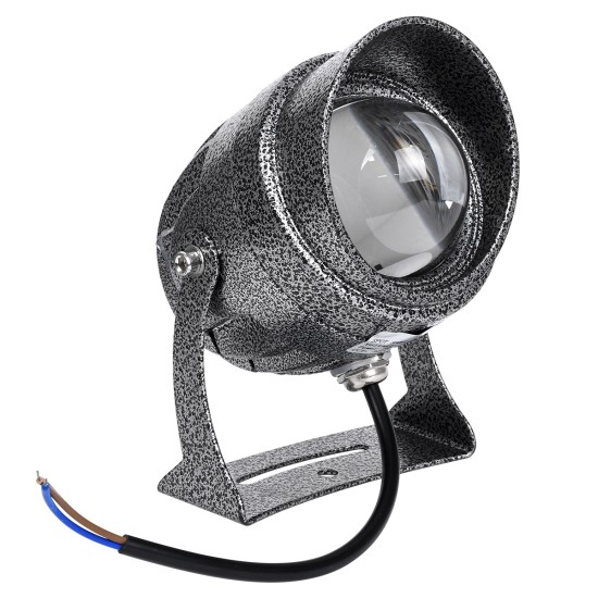 GloboStar® SPOT-XENIA 90632 Σποτ Φωτισμου Wall Washer LED 16W 1440lm 3° DC 24V Αδιάβροχο IP65 Φ9 x Υ12cm Θερμό Λευκό 3000K - Σφυρήλατο Γκρι - 3 Years Warranty