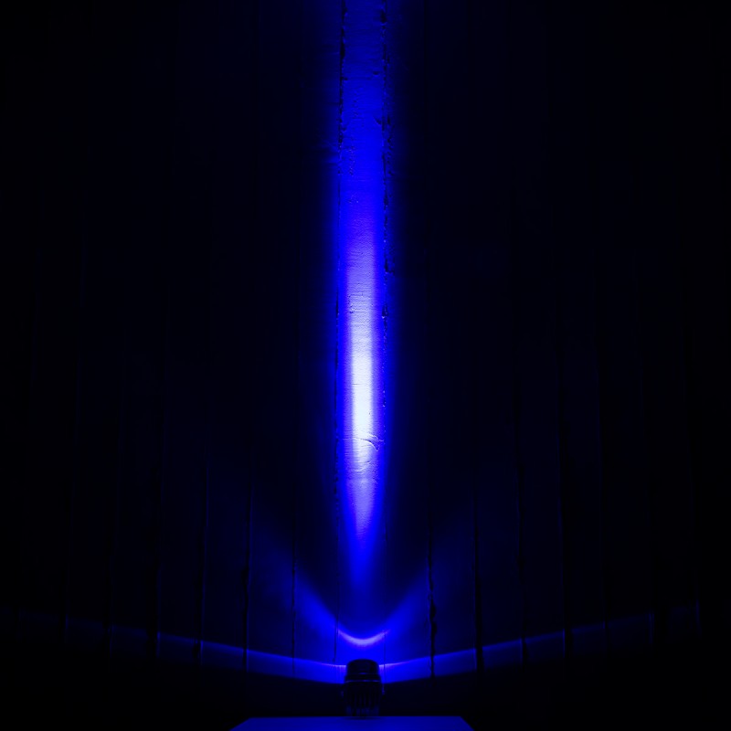 GloboStar® SPOT-XENIA 90634 Σποτ Φωτισμου Wall Washer LED 16W 1280lm 3° dc 24V Αδιάβροχο IP65 Φ9 x Υ12cm Μπλε - Σφυρήλατο Γκρι - 3 Years Warranty