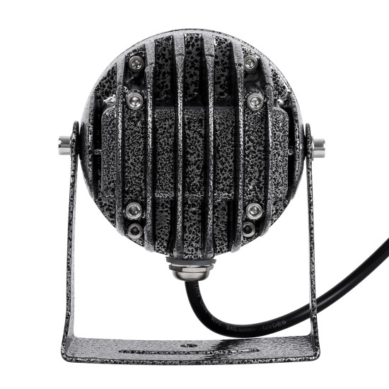 GloboStar® SPOT-XENIA 90634 Σποτ Φωτισμου Wall Washer LED 16W 1280lm 3° dc 24V Αδιάβροχο IP65 Φ9 x Υ12cm Μπλε - Σφυρήλατο Γκρι - 3 Years Warranty