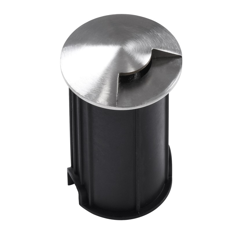 GloboStar® UNDERGROUND-RENA 90660 Χωνευτό Φωτιστικό Σποτ Δαπέδου One Sided LED 1W 110lm 30° DC 24V Αδιάβροχο IP68 Φ5 x Υ9cm Θερμό Λευκό 3000K - Ανοξείδωτο Ατσάλι - 3 Χρόνια Εγγύηση