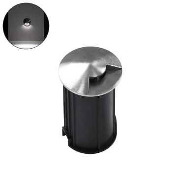 GLOBOSTAR® UNDERGROUNDRENA 90661 Φωτιστικό Σκαλοπατιού / Διαδρόμου LED 1W 115lm 30° DC 24V Αδιάβροχο IP68 Φυσικό Λευκό 4500K Dimmable - Bridgelux SMD Chip - Ανοξείδωτο Ατσάλι SS304 / Μ5 x Π5 x Υ9cm / Q4.2cm - 3 Χρόνια Εγγύηση