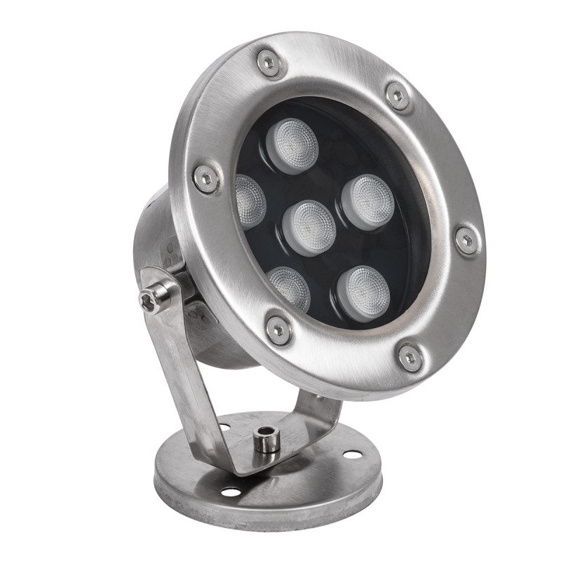 GLOBOSTAR® UNDERWATER-DINA 90676 Υποβρύχιος Προβολέας Σποτ για Σιντριβάνια/Πισίνες LED 6W 660lm 30° DC 24V Αδιάβροχο IP68 Θερμό Λευκό 2700K Dimmable - Ανοξείδωτο Ατσάλι 304 - Μ12 x Π12 x Υ14cm - 3 Χρόνια Εγγύηση