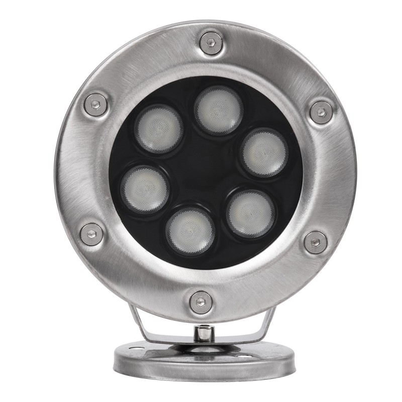 GloboStar® UNDERWATER-DINA 90677 Υποβρύχιο Φωτιστικό Σποτ Ειδικό για Σιντριβάνια LED 9W 945lm 30° DC 24V Αδιάβροχο IP68 Φ12 x Υ14cm Πολύχρωμο RGBW DMX512 - Ανοξείδωτο Ατσάλι - 3 Χρόνια Εγγύηση