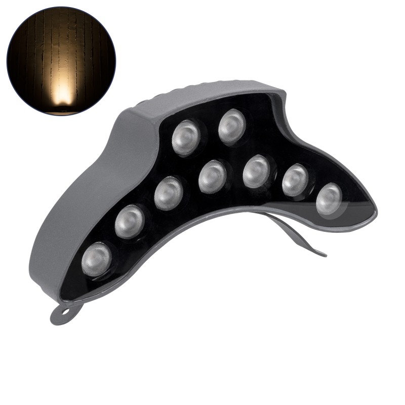 GLOBOSTAR® TREELIGHT-PINA 90682 Κυρτή Μπάρα Φωτισμού Wall Washer για Φυτά - Δέντρα LED 9W 990lm 30° DC 24V Αδιάβροχο IP65 Θερμό Λευκό 2700K Dimmable - Γκρι Ανθρακί - Μ20.5 x Π5.5 x Υ12cm - 3 Χρόνια Εγγύηση