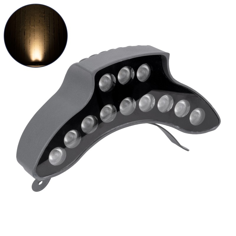 GLOBOSTAR® TREELIGHT-PINA 90683 Κυρτή Μπάρα Φωτισμού Wall Washer για Φυτά - Δέντρα LED 12W 1320lm 30° DC 24V Αδιάβροχο IP65 Θερμό Λευκό 2700K Dimmable - Γκρι Ανθρακί - Μ20.5 x Π5.5 x Υ12cm - 3 Χρόνια Εγγύηση