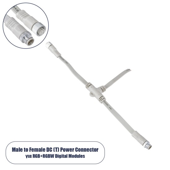 GloboStar® 90702 Ταχυσύνδεσμος Τροφοδοσίας Τύπου T IP65 - 2 Καλώδια +/- σε T DC Power Connector 4 PIN Male για Ένωση 4 PIN Female RGB+RGBW Digital Modules GloboStar® 90702 Ταχυσύνδεσμος Τροφοδοσίας Τύπου T IP65 - 2 Καλώδια +/- σε T DC Power Connector 4 PIN Male για Ένωση 4 PIN Female RGB+RGBW Digital Modules
