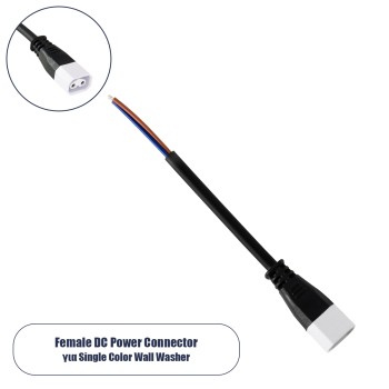 GLOBOSTAR® WWCONNECTOR 90704 2 Pin Σύνδεσμος Τροφοδοσίας για Wall Washers & Προβολείς με Είσοδο 2 x 0.5mm2 & Έξοδο 1 x Θηλυκό Βύσμα Αδιάβροχο IP65 - Μαύρο - Μ11 x Π2 x Υ1.2cm