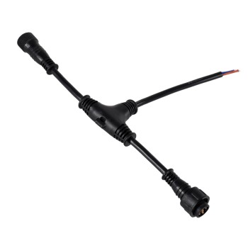 GLOBOSTAR® WWCONNECTOR 90707 5 Pin Σύνδεσμος Τροφοδοσίας I για Wall Washers & Προβολείς με Είσοδο 1 x Αρσενικό Βύσμα & Έξοδο 1 x Θηλυκό Βύσμα Αδιάβροχο IP65 - Μαύρο - Μ25.5 x Π17 x Υ2cm