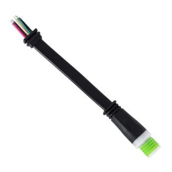 GLOBOSTAR® WWCONNECTOR 90708 5 Pin Σύνδεσμος Τροφοδοσίας για Wall Washers & Προβολείς με Είσοδο 5 x 0.25mm2 & Έξοδο 1 x Αρσενικό Βύσμα Αδιάβροχο IP65 - Μαύρο - Μ11 x Π2 x Υ1.2cm