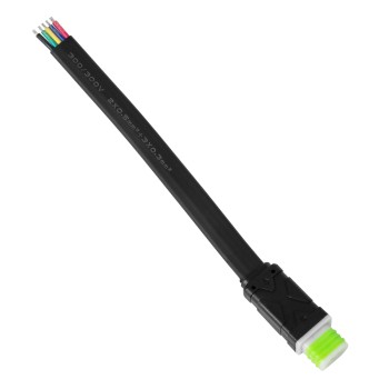 GLOBOSTAR® WWCONNECTOR 90710 5 Pin Σύνδεσμος Τροφοδοσίας για Wall Washers & Προβολείς με Είσοδο 5 x 0.25mm2 & Έξοδο 1 x Αρσενικό Βύσμα Αδιάβροχο IP65 - Μαύρο - Μ16 x Π1.5 x Υ1.2cm