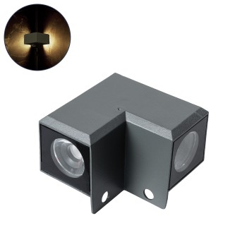GLOBOSTAR® WALLDONA 90732 Γωνιακό Φωτιστικό LED 10W 1150lm 10° DC 24V Αδιάβροχο IP66 Φυσικό Λευκό 4500K Dimmable - CREE XPE Chip - Γκρι Ανθρακί - Μ8 x Π8 x Υ6cm - 3 Χρόνια Εγγύηση