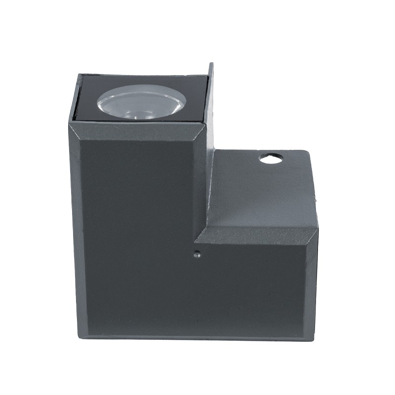 GLOBOSTAR® WALLLIGHT-DONA 90732 Αρχιτεκτονικό Γωνιακό Φωτιστικό LED 10W 950lm 10° DC 24V Αδιάβροχο IP65 Φυσικό Λευκό 4500K Dimmable - Γκρι Ανθρακί - Μ8 x Π8 x Υ6cm - 3 Χρόνια Εγγύηση