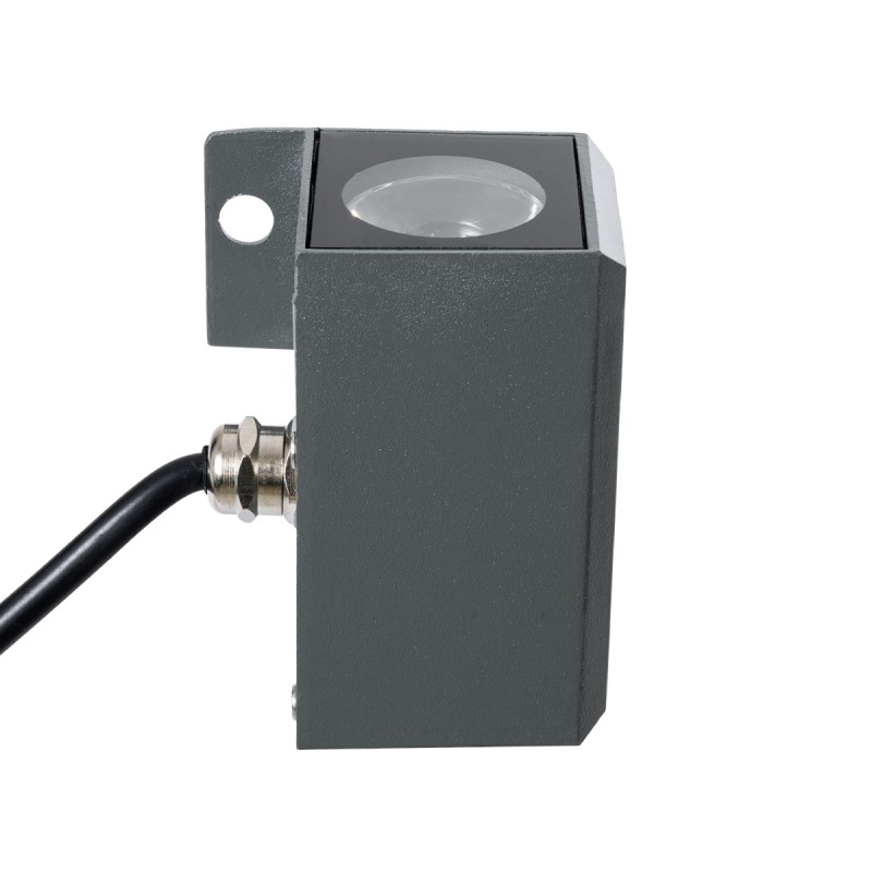 GLOBOSTAR® WALLLIGHT-DONA 90732 Αρχιτεκτονικό Γωνιακό Φωτιστικό LED 10W 950lm 10° DC 24V Αδιάβροχο IP65 Φυσικό Λευκό 4500K Dimmable - Γκρι Ανθρακί - Μ8 x Π8 x Υ6cm - 3 Χρόνια Εγγύηση