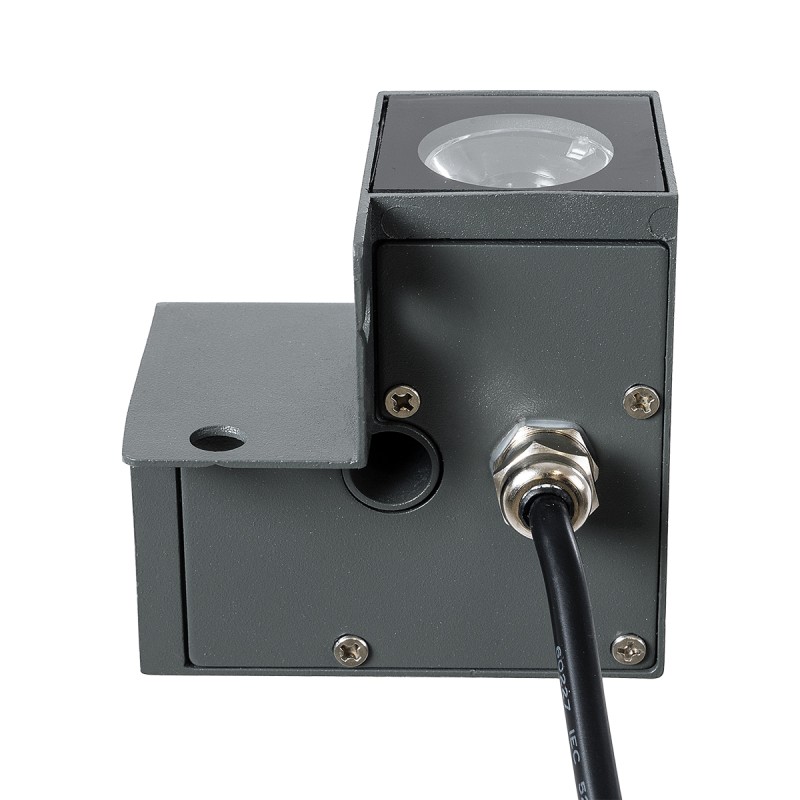 GLOBOSTAR® WALLLIGHT-DONA 90732 Αρχιτεκτονικό Γωνιακό Φωτιστικό LED 10W 950lm 10° DC 24V Αδιάβροχο IP65 Φυσικό Λευκό 4500K Dimmable - Γκρι Ανθρακί - Μ8 x Π8 x Υ6cm - 3 Χρόνια Εγγύηση