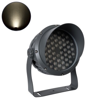 GLOBOSTAR® FLOODIMO 90744 Προβολέας Σποτ Wall Washer με Αντιθαμβωτική Γρίλια LED 54W 5130lm 10° AC 220-240V Αδιάβροχο IP67 Φυσικό Λευκό 4500K - Bridgelux SMD Chip - Γκρι Ανθρακί - Μ26 x Π29 x Υ31cm - 3 Χρόνια Εγγύηση