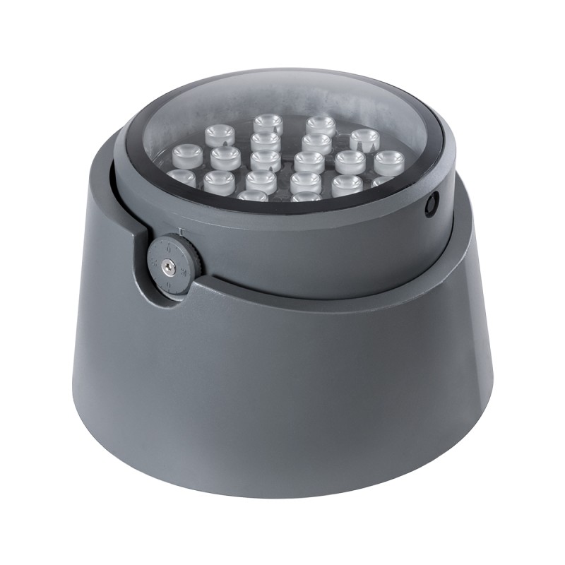 GloboStar® FLOOD-RANA 90752 Κινούμενος Προβολέας - Σποτ Φωτισμού Wall Washer για Φωτισμό Κτιρίων LED 60W 5100lm 5° DC 24V Αδιάβροχο IP67 Φ30 x Υ20cm RGBW DMX512 - Γκρι Ανθρακί - 3 Χρόνια Εγγύηση