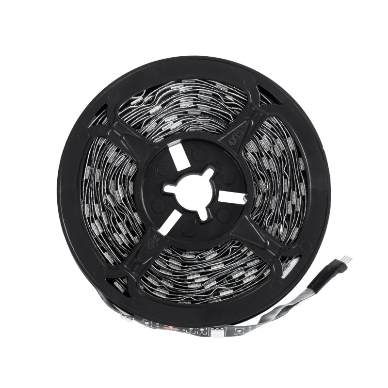 GloboStar® DIGISTRIP 90759 Set RGB Strip - Σετ Ταινίας 5 Μέτρων με Controller & Bluetooth Mobile APP - LED SMD 5050 36W/5m 150LED/5m 2880lm/m 120° DC 5V με USB 2.0 & Bluetooth Mobile APP IP20 Πολύχρωμο RGB - Dimmable - Μαύρο Σώμα - Μ500 x Π1 x Υ0.