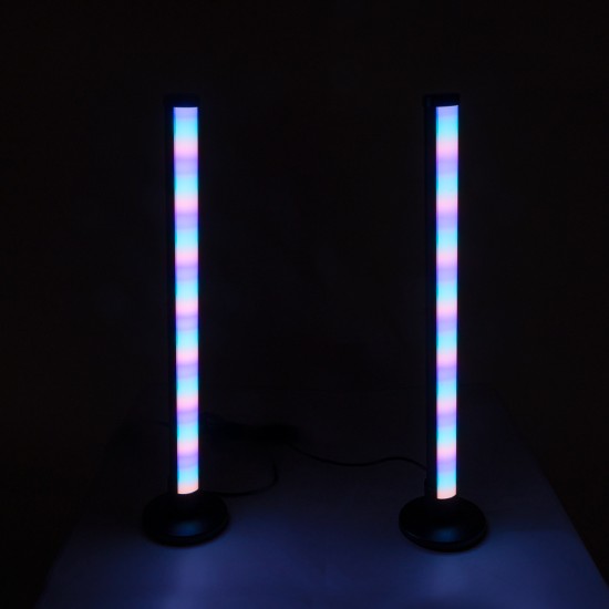 GloboStar® DIGICOLUMN 90760 Επιτραπέζιο Φωτιστικό Πορτατίφ LED 16W 1280lm 180° DC 5V IP20 RGB Dimmable Ασημί Πλαστικό - Μ3 x Π3 x Υ45cm - ΣΕΤ 2 Τεμαχίων - 2 Χρόνια Εγγύηση GloboStar® DIGICOLUMN 90760 Σετ 2 Μοντέρνα Επιτραπέζια Φωτιστικά Γραφείου Digital Pixel Symphony Bars LED 16W 1280lm 180° DC 5V με USB 2.0 IP20 - Εναλλαγή Φωτισμού μέσω Τηλεχειριστηρίου - Πολύχρωμα RGB - Dimmable - Μαύρο - Φ3 x Υ45cm - Συσκευασία 2 Τεμαχί