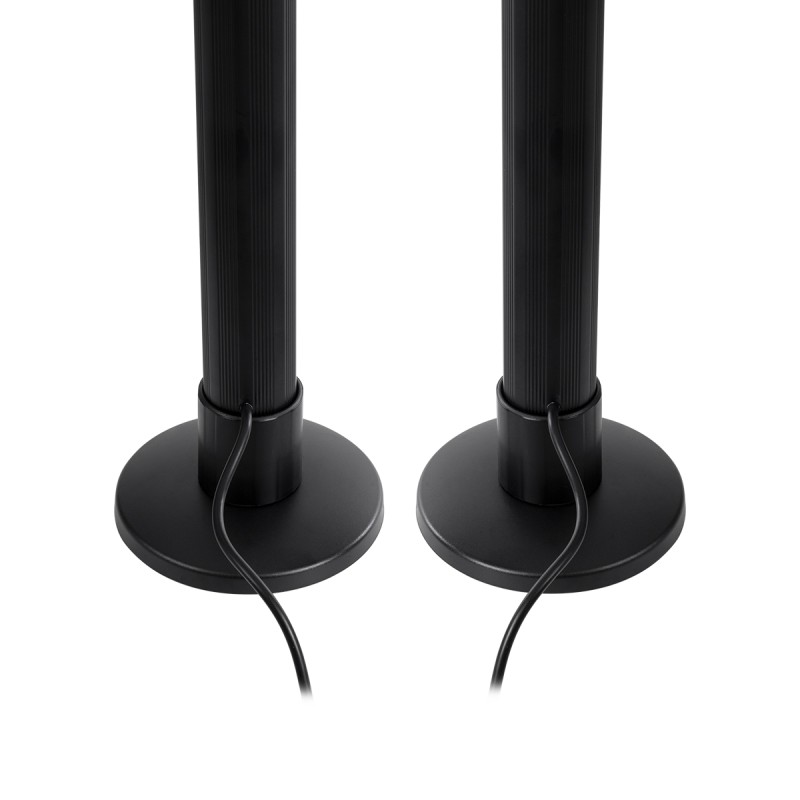 GloboStar® DIGICOLUMN 90760 Σετ 2 Μοντέρνα Επιτραπέζια Φωτιστικά Γραφείου Digital Pixel Symphony Bars LED 16W 1280lm 180° DC 5V με USB 2.0 IP20 - Εναλλαγή Φωτισμού μέσω Τηλεχειριστηρίου - Πολύχρωμα RGB - Dimmable - Μαύρο - Φ3 x Υ45cm - Συσκευασία 2 Τεμαχί