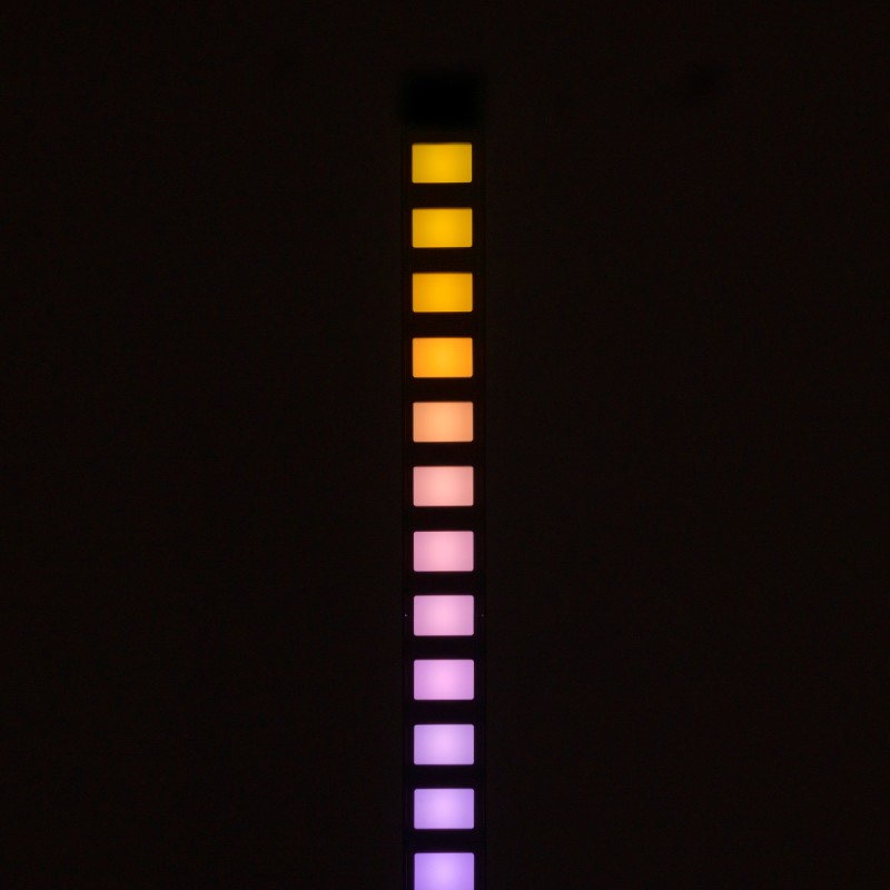 GloboStar® DIGICOLUMN 90762 Μοντέρνο Επιδαπέδιο Φωτιστικό Γραφείου Digital Pixel Rhythm Music Bar LED 12W 960lm 90° DC 5V με USB 2.0 IP20 - Εναλλαγή Φωτισμού μέσω Τηλεχειριστηρίου - Πολύχρωμο RGB - Dimmable - Μαύρο - Μ3.4 x Π2.5 x Υ122cm - 2 Χρόνια Εγγύησ