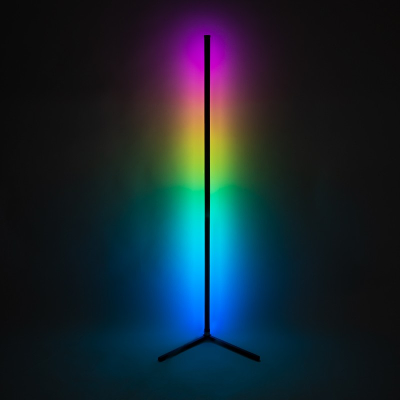 GLOBOSTAR® DIGICOLUMN 90763 Μοντέρνο Επιδαπέδιο Γραμμικό Ψηφιακό Φωτιστικό Digital Pixel Symphony Bar με RF Ασύρματο Χειριστήριο LED 16W 1280lm 180° DC 5V με USB 2.0 IP20 Πολύχρωμο RGB Dimmable - Μαύρο - Φ3 x Υ165cm - 2 Χρόνια Εγγύηση