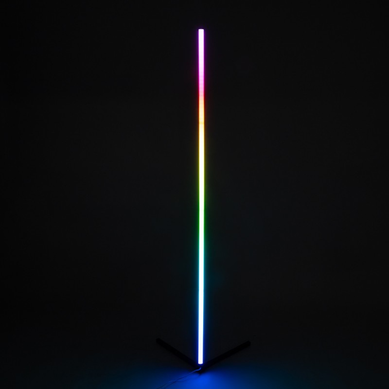 GLOBOSTAR® DIGICOLUMN 90763 Μοντέρνο Επιδαπέδιο Γραμμικό Ψηφιακό Φωτιστικό Digital Pixel Symphony Bar με RF Ασύρματο Χειριστήριο LED 16W 1280lm 180° DC 5V με USB 2.0 IP20 Πολύχρωμο RGB Dimmable - Μαύρο - Φ3 x Υ165cm - 2 Χρόνια Εγγύηση