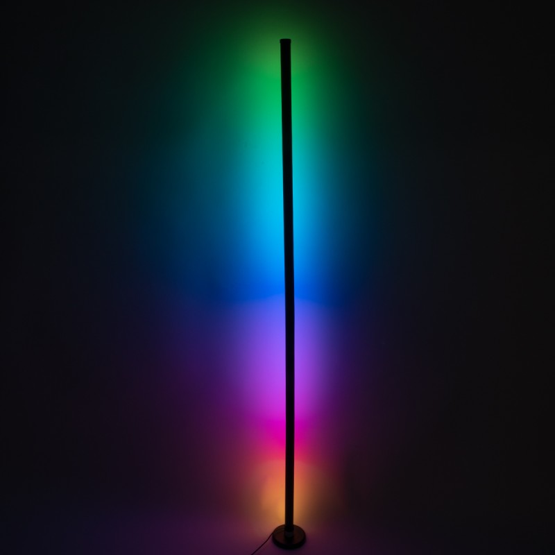 GLOBOSTAR® DIGICOLUMN 90764 Μοντέρνο Επιδαπέδιο Γραμμικό Ψηφιακό Φωτιστικό Digital Pixel Symphony Bar με RF Ασύρματο Χειριστήριο LED 16W 1280lm 180° DC 5V με USB 2.0 IP20 Πολύχρωμο RGB Dimmable - Μαύρο - Φ3 x Υ165cm - 2 Χρόνια Εγγύηση