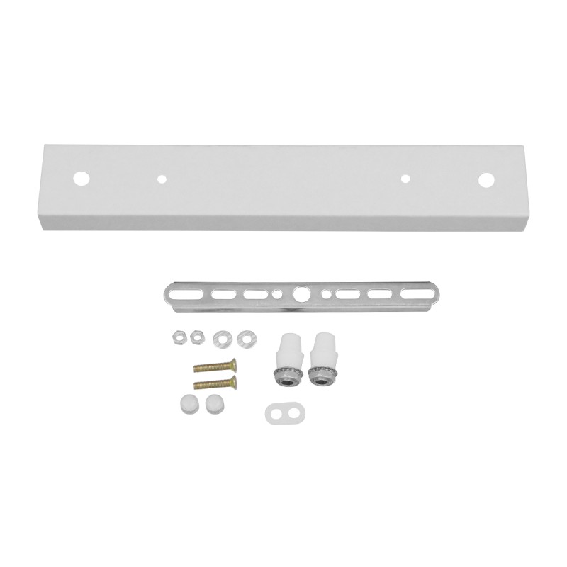 GLOBOSTAR® WALLBASE 77520 Γραμμική Μεταλλική Ροζέτα για Κρέμαση 2 Φωτιστικών - Λευκό - Μ30 x Π5 x Υ4cm