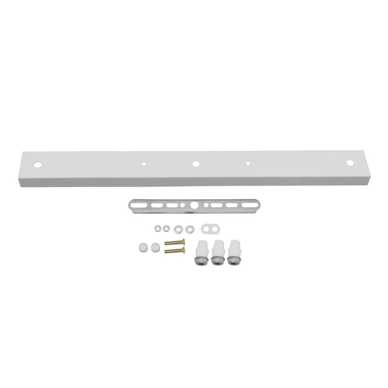 GLOBOSTAR® WALLBASE 77522 Γραμμική Μεταλλική Ροζέτα για Κρέμαση 3 Φωτιστικών - Λευκό - Μ50 x Π5 x Υ4cm