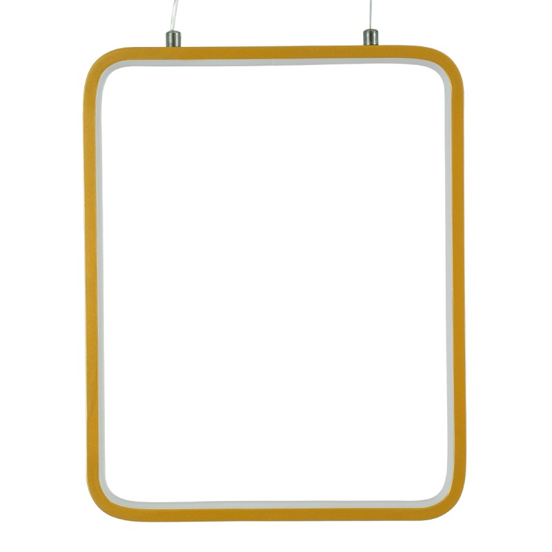 GloboStar® NEROBA 61305 Κρεμαστό Φωτιστικό Οροφής Linear Design LED CCT 18W 1980lm 360° AC 220-240V - Εναλλαγή Φωτισμού μέσω Διακόπτη On/Off All In One Ψυχρό 6000k+Φυσικό 4500k+Θερμό 2700k Μ29 x Π2 x Υ36cm - Χρυσό Βούρτσας - 3 Years Warranty