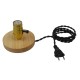 GloboStar® NOX 91047 Μοντέρνο Επιτραπέζιο Φωτιστικό Πορτατίφ Μονόφωτο 1 x E27 IP20 Μπεζ Ξύλο με Χρυσό Μέταλλο - Μ12 x Π12 x Υ10.6cm GloboStar® NOX GOLD 91047 Μοντέρνο Επιτραπέζιο Φωτιστικό Γραφείου Κομοδίνου Μονόφωτο με Ντουί E27 Χρυσό και Διακόπτη ON/OFF Δρύινο Φ4 x Υ9cm