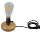 GloboStar® NOX 91049 Μοντέρνο Επιτραπέζιο Φωτιστικό Πορτατίφ Μονόφωτο 1 x E27 IP20 Μπεζ Ξύλο με Μαύρο Μέταλλο - Μ12 x Π12 x Υ10.6cm GloboStar® NOX DARK NICKEL 91049 Μοντέρνο Επιτραπέζιο Φωτιστικό Γραφείου Κομοδίνου Μονόφωτο με Ντουί E27 Σκούρο Νίκελ και Διακόπτη ON/OFF Δρύινο Φ4 x Υ9cm