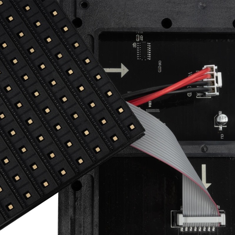 GLOBOSTAR® MODULCO 90385 Module Πλακίδιο Κυλιόμενης Ψηφιακής Επιγραφής/Οθόνης 32x16cm P10 LED 40W Nits ≥5500cd/㎡ DC 5V Αδιάβροχο IP65 RGB - Μ32 x Π16 x Υ1.8cm - 2 Χρόνια Εγγύηση