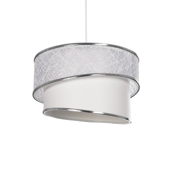 GLOBOSTAR® SONIA 203-0115 Μοντέρνο Κρεμαστό Φωτιστικό Οροφής με Ντουί 1 x E27 AC 220-240V IP20 - Λευκό & Ασημί - Μ30 x Π30 x Υ24cm