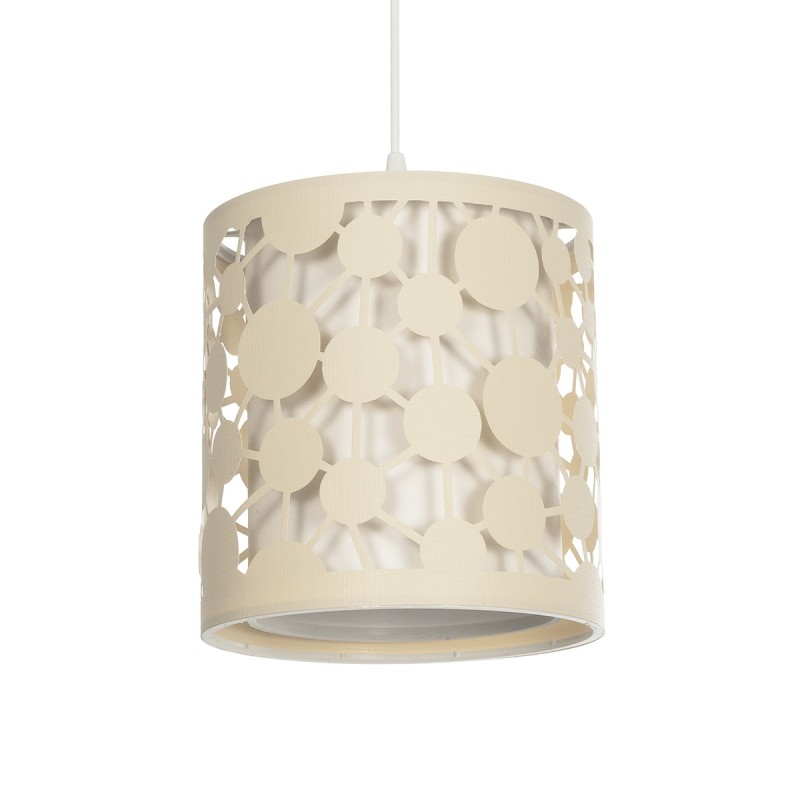 GloboStar® PETAL 203-0067 Μοντέρνο Κρεμαστό Φωτιστικό Καπέλο Μονόφωτο 1 x E27 IP20 Μπεζ Πλαστικό - Μ23.5 x Π23.5 x Υ76cm