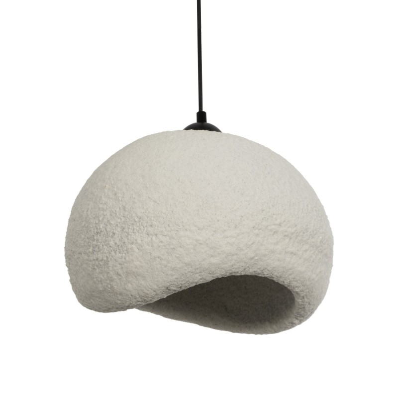 GloboStar® STONE 204-0124 Μοντέρνο Κρεμαστό Φωτιστικό Καμπάνα Μονόφωτο 1 x E27 IP20 Γκρι Πολυστερίνη με Γκρι Ρητίνη - Μ31.5 x Π35 x Υ26cm