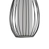 GloboStar® LILY 01561 Vintage Κρεμαστό Φωτιστικό Πλέγμα Μονόφωτο 1 x E27 IP20 Μαύρο Μέταλλο με Λευκό Ύφασμα - Μ90 x Π90 x Υ20cm