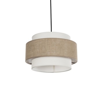 GLOBOSTAR® SOHO 204-0172 Μοντέρνο Κρεμαστό Φωτιστικό Οροφής με Ντουί 1 x E27 AC 220-240V IP20 - Καφέ & Μπεζ - Μ30 x Π30 x Υ20cm