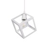 GloboStar® DISE 201-0052 Μοντέρνο Κρεμαστό Φωτιστικό Κύβος Μονόφωτο 1 x E27 IP20 Λευκό Μέταλλο - Μ18 x Π18 x Υ68cm