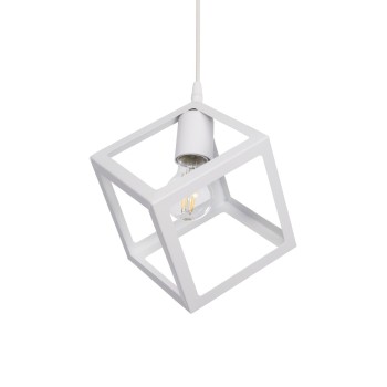 GLOBOSTAR® DISE 201-0052 Μοντέρνο Κρεμαστό Φωτιστικό Οροφής με Ντουί 1 x E27 AC 220-240V IP20 - Λευκό - Μ28 x Π28 x Υ31cm