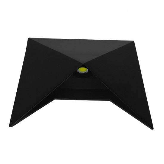 GloboStar® 96506 LED Φωτιστικό Τοίχου Απλίκα STEALTH Αρχιτεκτονικού Φωτισμού Μαύρο Αδιάβροχο IP65 10 Watt CREE 1200lm 60° 230V Ψυχρό Λευκό Μ17 x Π7.5 x Υ17cm