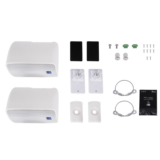 GLOBOSTAR® FDB ES104WT 98001 Επιτοίχιο Παθητικό Ηχείο Εγκαταστάσεων με Μετασχηματιστή 100V & 16Ω - 80W RMS (160W Peak) - 1 x 4" Inches LF & 1 x 0.8" Inches HF - Αδιάβροχο IP46 - Λευκό - Μ14 x Π17 x Υ23cm - Σετ 2 Τεμαχίων - 2 Χρόνια Εγγύη