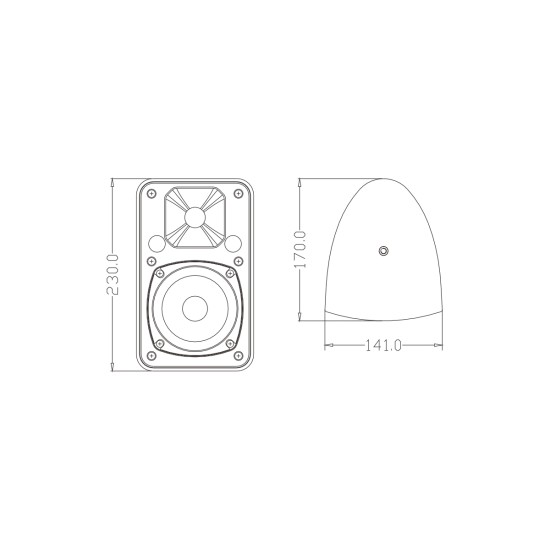 GLOBOSTAR® FDB ES104WT 98001 Επιτοίχιο Παθητικό Ηχείο Εγκαταστάσεων με Μετασχηματιστή 100V & 16Ω - 80W RMS (160W Peak) - 1 x 4" Inches LF & 1 x 0.8" Inches HF - Αδιάβροχο IP46 - Λευκό - Μ14 x Π17 x Υ23cm - Σετ 2 Τεμαχίων - 2 Χρόνια Εγγύη
