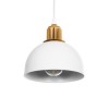 GloboStar® ΗUT 203-0147 Μοντέρνο Κρεμαστό Φωτιστικό Καμπάνα Μονόφωτο 1 x E27 IP20 Λευκό με Χρυσό Πλαστικό - Μ17.5 x Π17.5 x Υ80cm