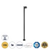 GloboStar® GARDENIA 60511 Φωτιστικό Κήπου - Πάρκου - Πλατείας - Κολωνάκι Αρχιτεκτονικού Φωτισμού Εξωτερικού Χώρου LED 7W 700lm 60° AC220-240V Αδιάβροχο IP65 - Σώμα Αλουμινίου & Tempered Glass - Μ15 x Π18 x Υ180cm - Θερμό Λευκό 2700K - Μαύρο - Bridgelu