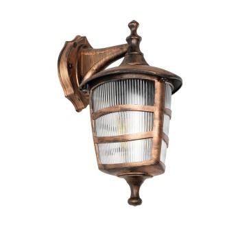 GLOBOSTAR® ZARDIN 203-0226 Vintage Φωτιστικό Τοίχου - Απλίκα με Ντουί 1 x E27 AC 220-240V IP44 - Χάλκινο - Μ17 x Π21 x Υ30cm