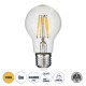 GloboStar® 99006 Λάμπα LED Long Filament E27 A60 Γλόμπος 6W 600lm 360° AC 220-240V IP20 Φ6 x Υ10.5cm Θερμό Λευκό 2700K με Διάφανο Γυαλί - Dimmable - 3 Χρόνια Εγγύηση