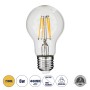 GLOBOSTAR® GLOBE 99006 Λάμπα E27 A60 LED 6W 600lm 360° AC 220-240V IP20 Θερμό Λευκό 2700K Dimmable - Long Filament Chip - Διάφανο - Μ6 x Π6 x Υ10.5cm - 3 Χρόνια Εγγύηση