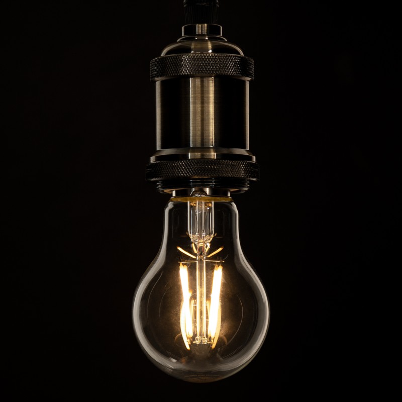 GloboStar® 99006 Λάμπα LED Long Filament E27 A60 Γλόμπος 6W 600lm 360° AC 220-240V IP20 Φ6 x Υ10.5cm Θερμό Λευκό 2700K με Διάφανο Γυαλί - Dimmable - 3 Χρόνια Εγγύηση